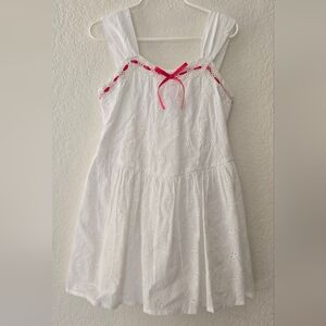 Speechless Kids White Dress with Pink Stitching